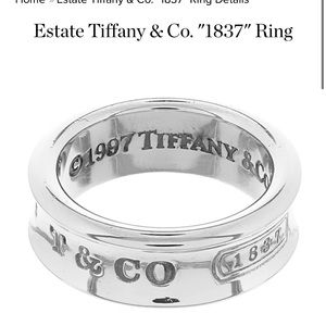 Cute Tiffany & co. Sterling Silver 1837 ring